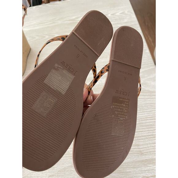 NEW J.Crew Women’s Animal Tortoise Print flip flop‎ Thing Sandals Sz 6 Cushioned - Picture 4 of 4